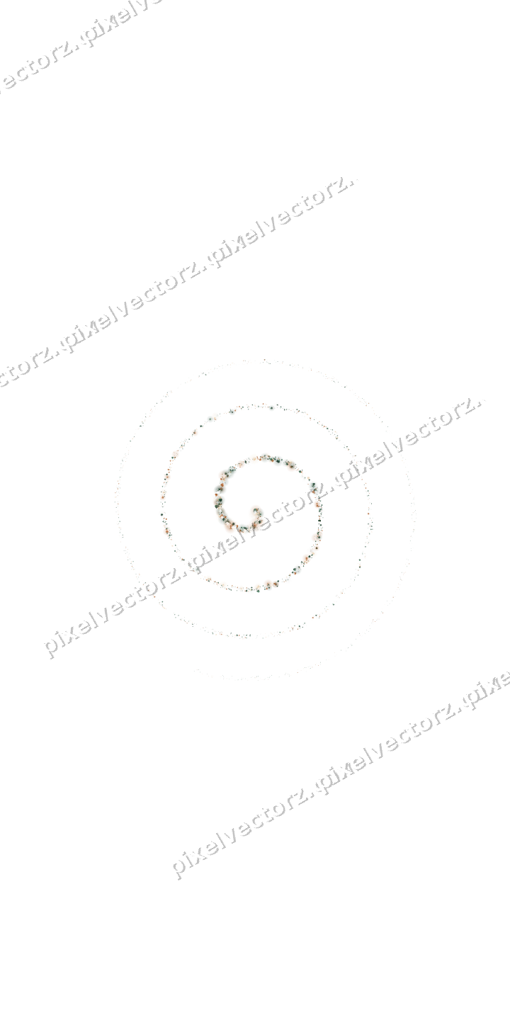 Nahtlose Glitzerspirale aus Sternen und Herzen auf transparentem Grund