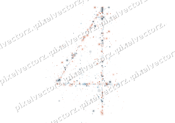 Nahtlose Glitzerzahl 4 in Orange und Türkis auf transparentem Grund