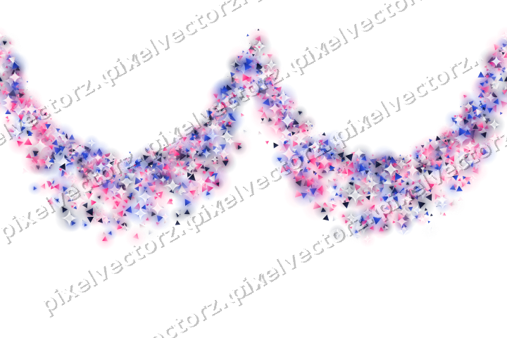 Nahtlose Glitzergirlande aus Dreiecken in Rosa auf transparentem Grund