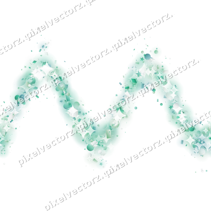 Nahtlose Glitzerwelle aus Sternen und Punkten auf transparentem Grund