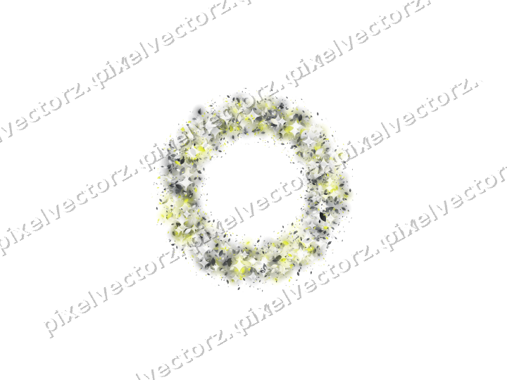 Nahtloser Glitzerkranz aus Tropfen in Gelb auf transparentem Grund