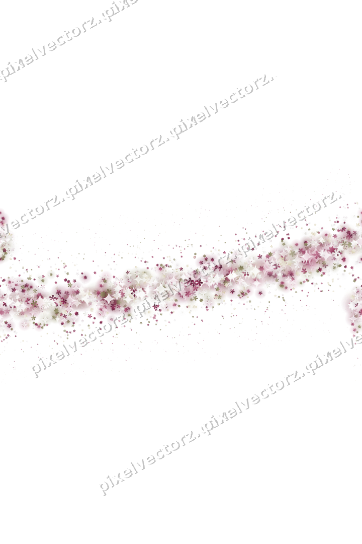 Nahtloser Glitzerbogen aus Sternen und Blüten auf transparentem Grund