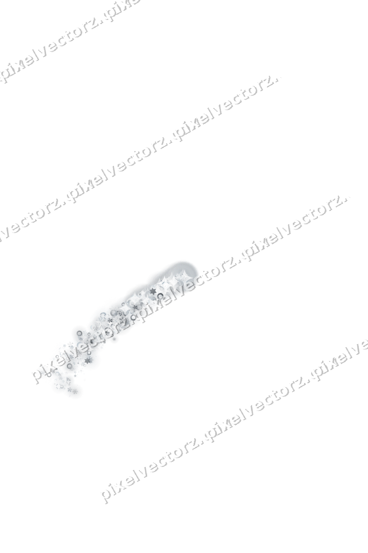 Sternenschweif aus Sternen und Schneeflocken auf transparentem Grund