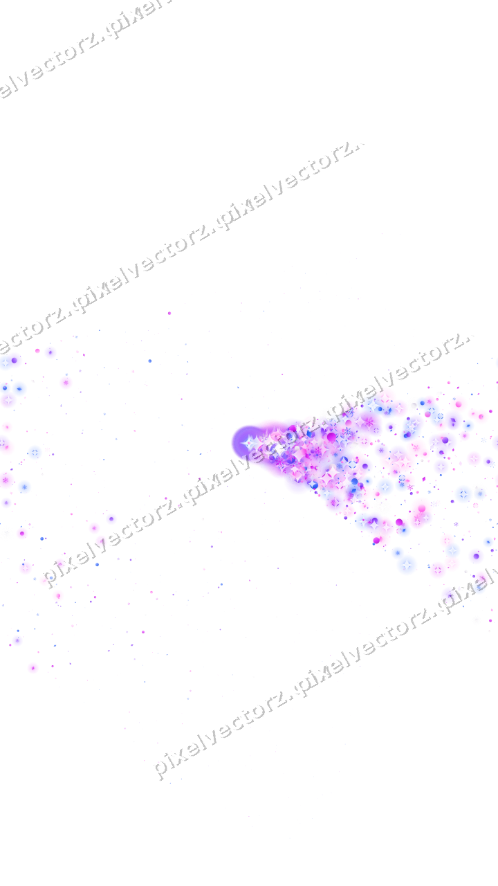 Nahtloser Glitzerfächer in Violett und Blau auf transparentem Grund