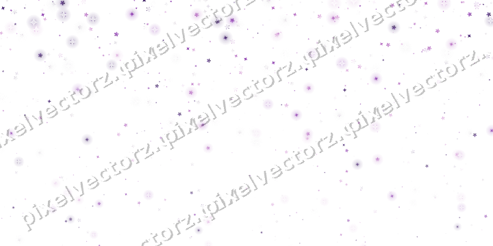 Glitzerregen aus Funken und Blüten in Violett auf transparentem Grund