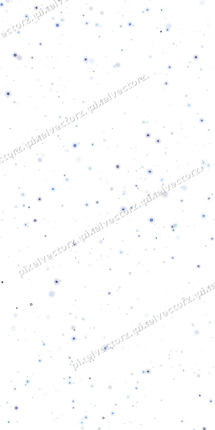 Glitzerstreuung aus Sternen und Blüten in Blau auf transparentem Grund