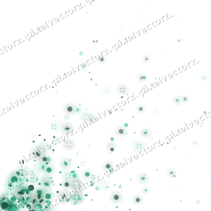 Glitzerfächer aus Tropfen und Punkten auf transparentem Grund