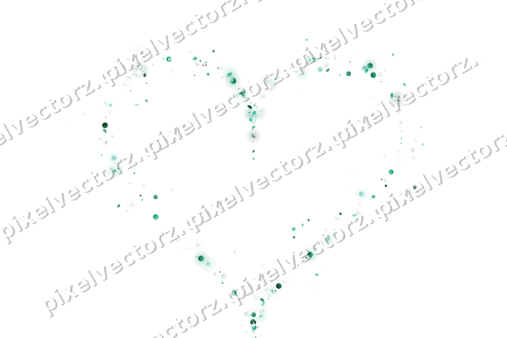 Glitzerherz aus Funken und Tropfen auf transparentem Grund