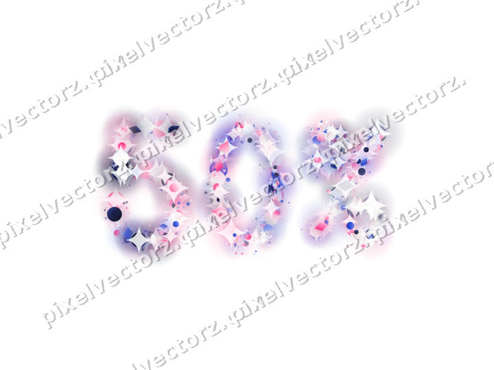 Nahtlose Glitzerzahl 50% in Rosa und Blau auf transparentem Grund