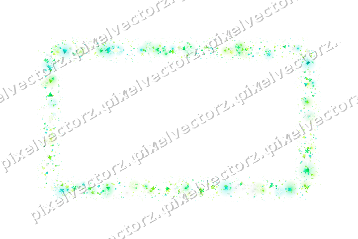 Nahtloser Glitzerrahmen aus Funken und Blüten auf transparentem Grund