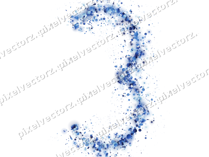 Nahtlose Glitzerzahl 3 in Blau und Türkis auf transparentem Grund