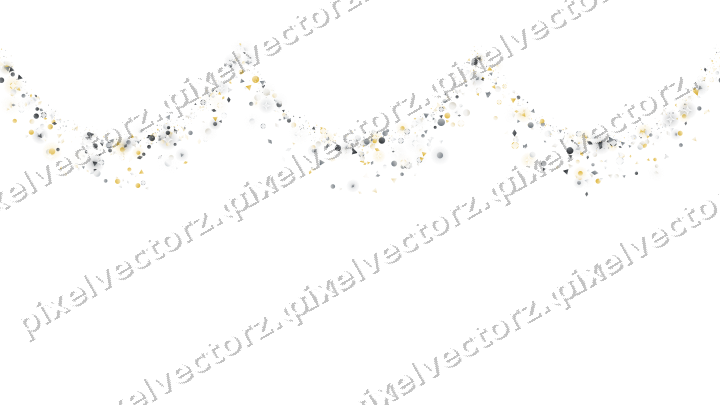Nahtlose Glitzergirlande in Bernstein und Grau auf transparentem Grund