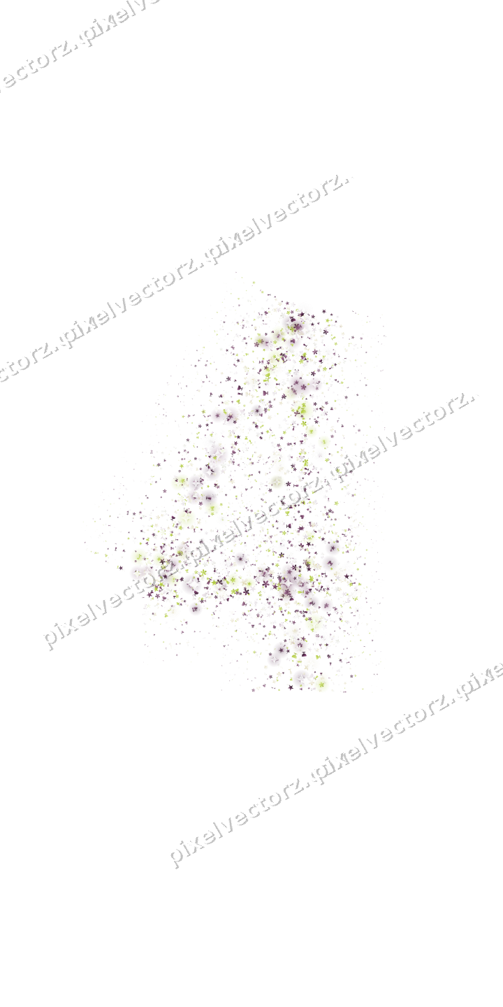 Nahtlose Glitzerzahl 4 aus Sternen und Blüten auf transparentem Grund
