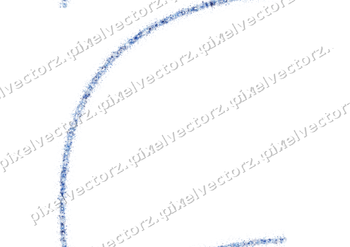 Nahtloser Glitzerbogen aus Konfetti in Blau auf transparentem Grund