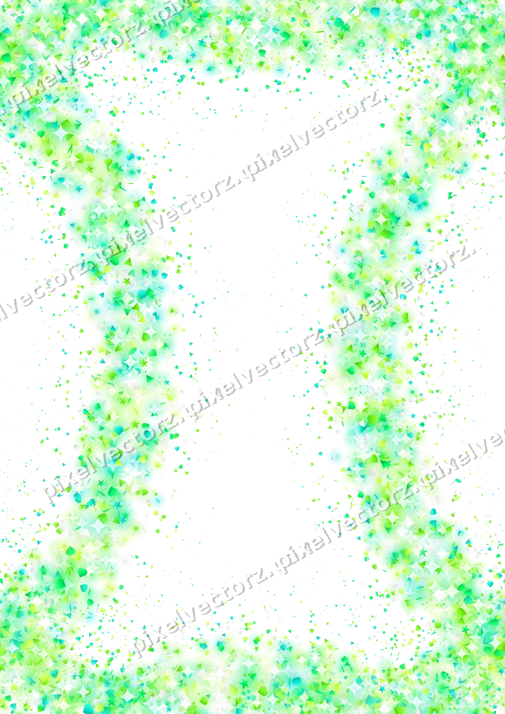 Nahtloser Glitzerkranz aus Sternen und Herzen auf transparentem Grund
