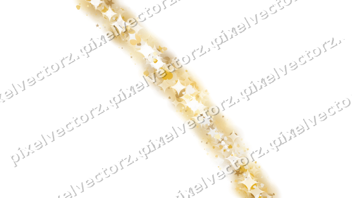 Glitzerbogen aus Sternen und Funken auf transparentem Grund