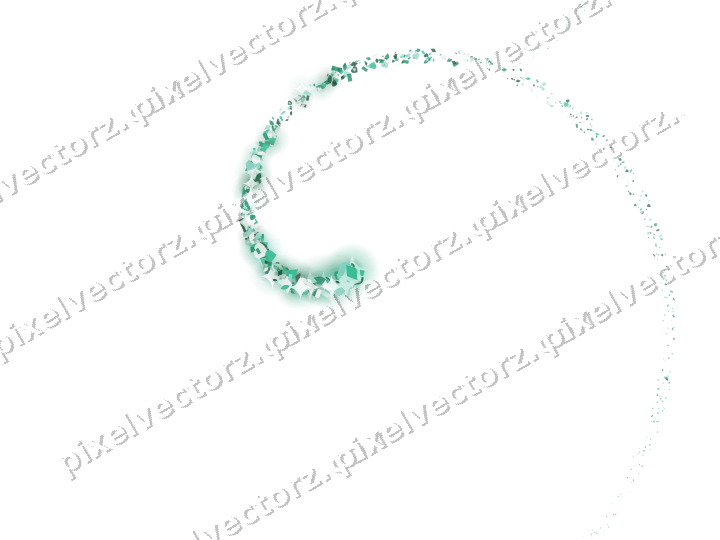 Nahtlose Glitzerspirale aus Herzen und Tropfen auf transparentem Grund