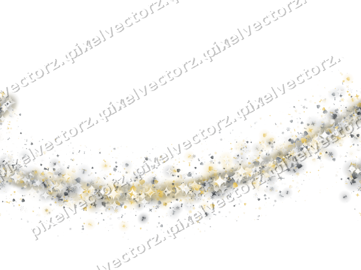 Nahtloser Glitzerbogen in Bernstein und Grau auf transparentem Grund