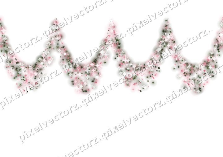Nahtlose Glitzergirlande aus Funken in Rosa auf transparentem Grund