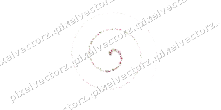 Nahtlose Glitzerspirale aus Sternen und Ringen auf transparentem Grund