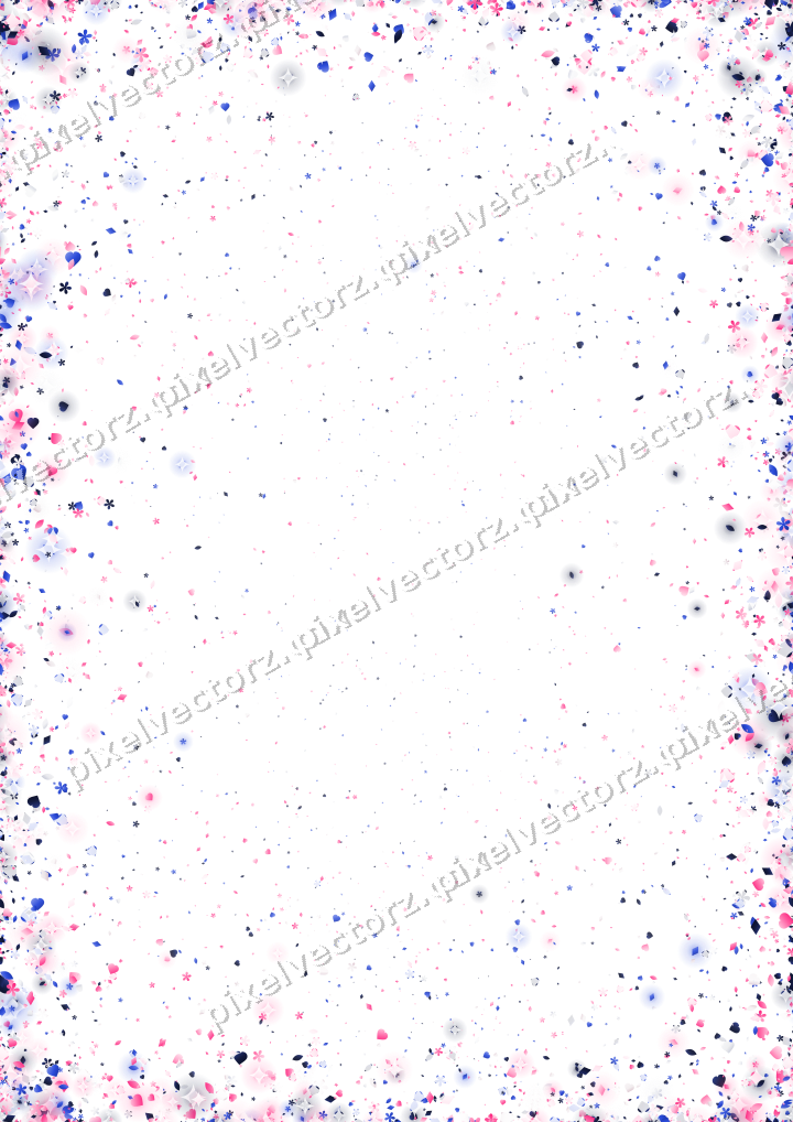 Nahtlose Glitzervignette aus Herzen und Blüten auf transparentem Grund