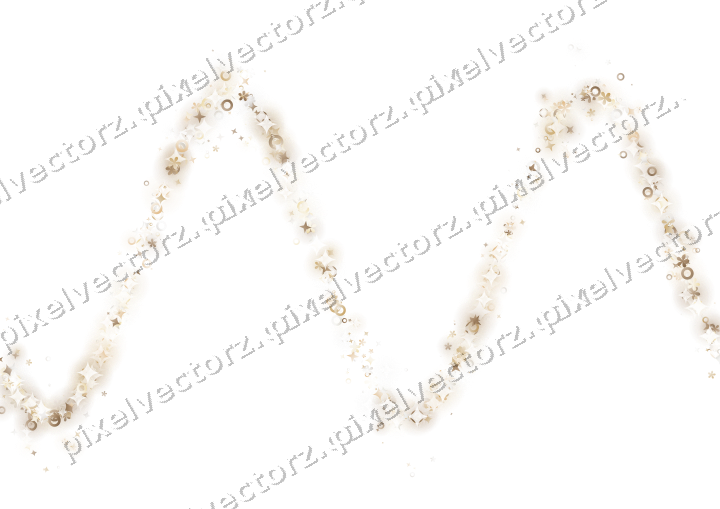Glitzerwelle aus Sternen und Funken auf transparentem Grund