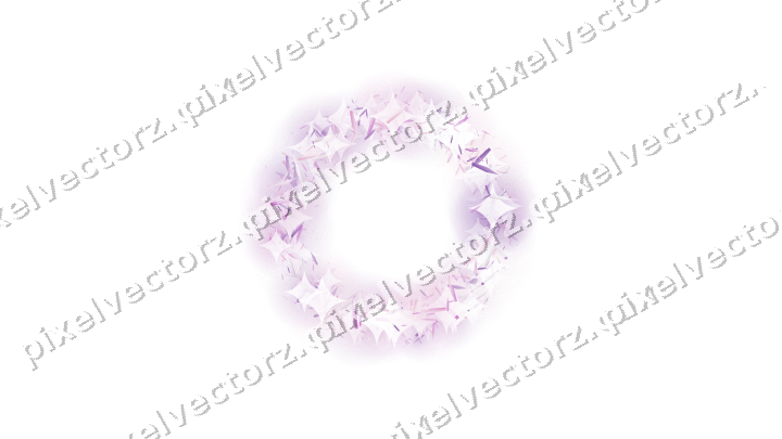 Glitzerkranz aus Splittern in Magenta auf transparentem Grund