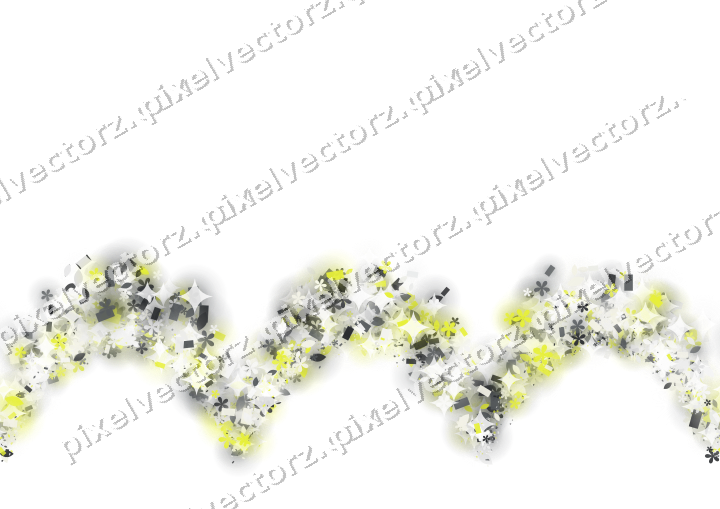 Nahtlose Glitzergirlande in Gelb und Grau auf transparentem Grund