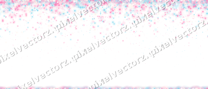 Nahtloser Glitzerregen aus Blüten in Rosa auf transparentem Grund