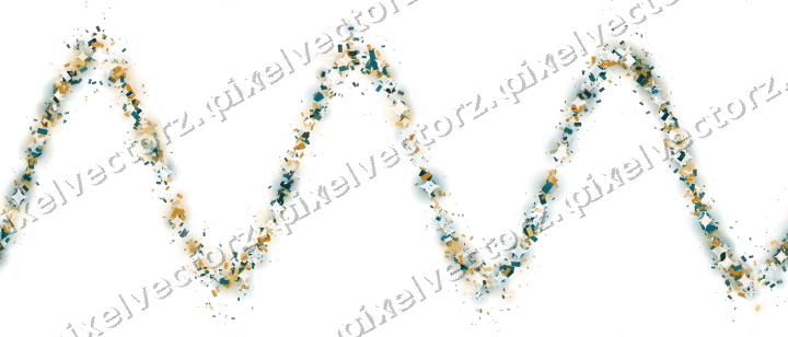 Nahtlose Glitzerwelle aus Konfetti auf transparentem Grund