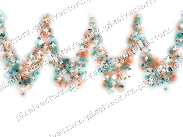 Nahtlose Glitzergirlande in Orange und Petrol auf transparentem Grund