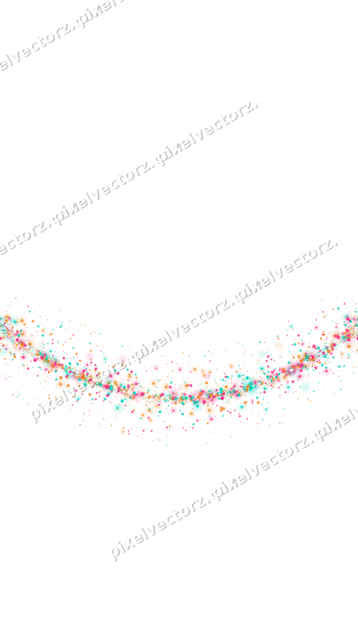 Nahtloser Glitzerbogen aus Sternen in Rosa auf transparentem Grund