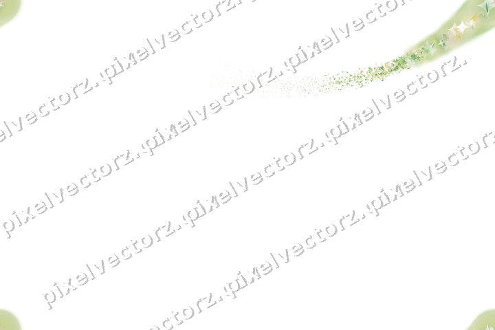 Nahtloser Sternenschweif in Limette und Gelb auf transparentem Grund