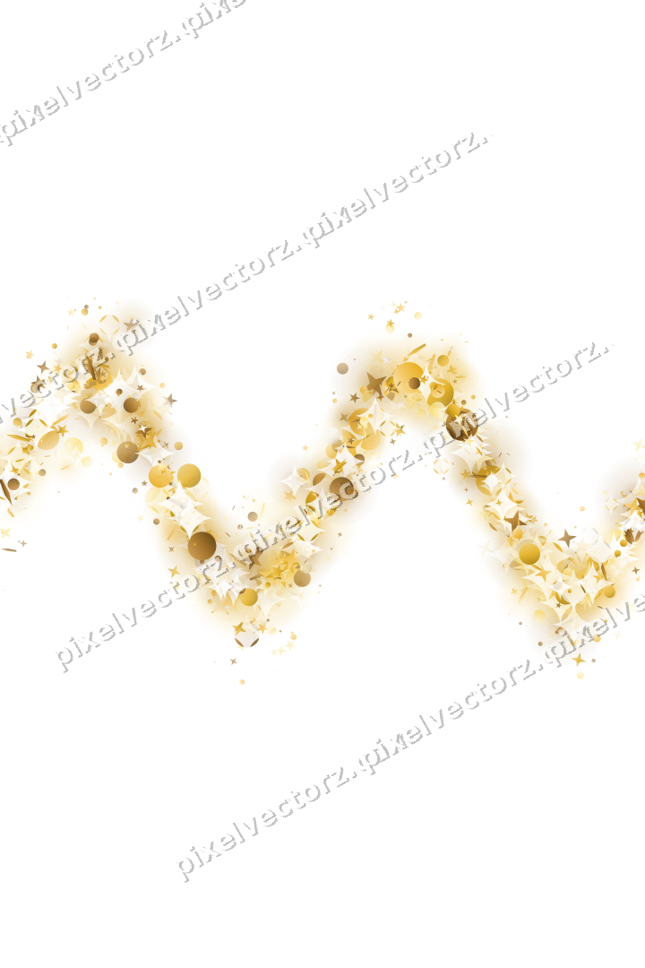Glitzerwelle aus Sternen und Punkten auf transparentem Grund