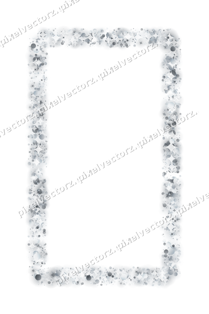 Glitzerrahmen aus Funken und Punkten auf transparentem Grund