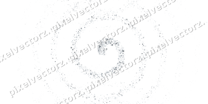Nahtlose Glitzerspirale aus Funken und Punkten auf transparentem Grund