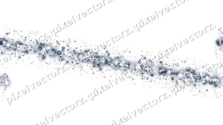 Nahtloser Glitzerbogen aus Funken und Ringen auf transparentem Grund