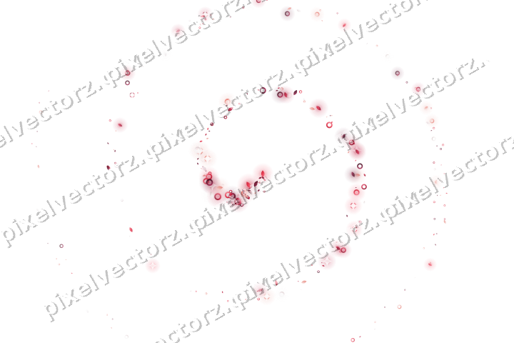 Glitzerspirale aus Tropfen und Ringen in Rosa auf transparentem Grund