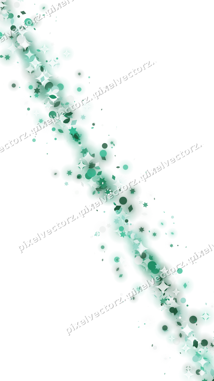 Glitzerbogen aus Sternen und Tropfen auf transparentem Grund