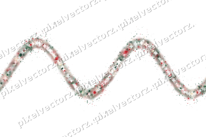 Nahtlose Glitzerwelle in Dunkelgrün und Rot auf transparentem Grund