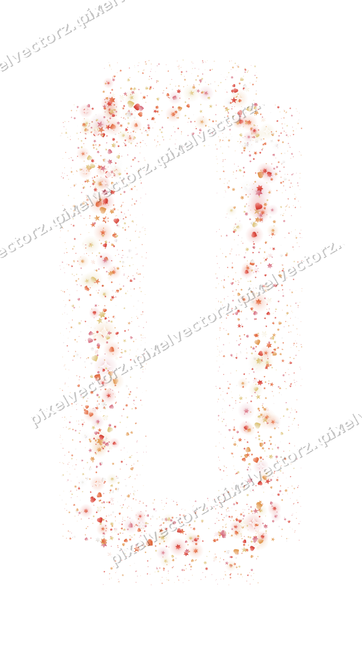 Nahtloser Glitzerrahmen aus Sternen und Herzen auf transparentem Grund