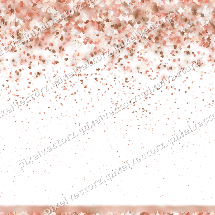 Nahtloser Glitzerregen aus Sternen und Herzen auf transparentem Grund