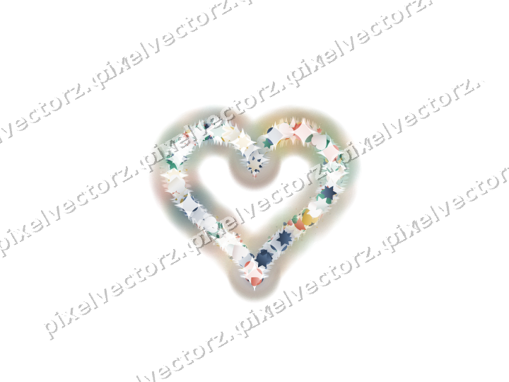Nahtloses Glitzerherz aus Sternen und Herzen auf transparentem Grund