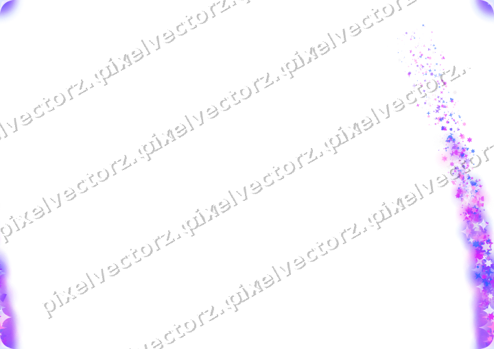 Nahtloser Sternenschweif in Violett und Blau auf transparentem Grund
