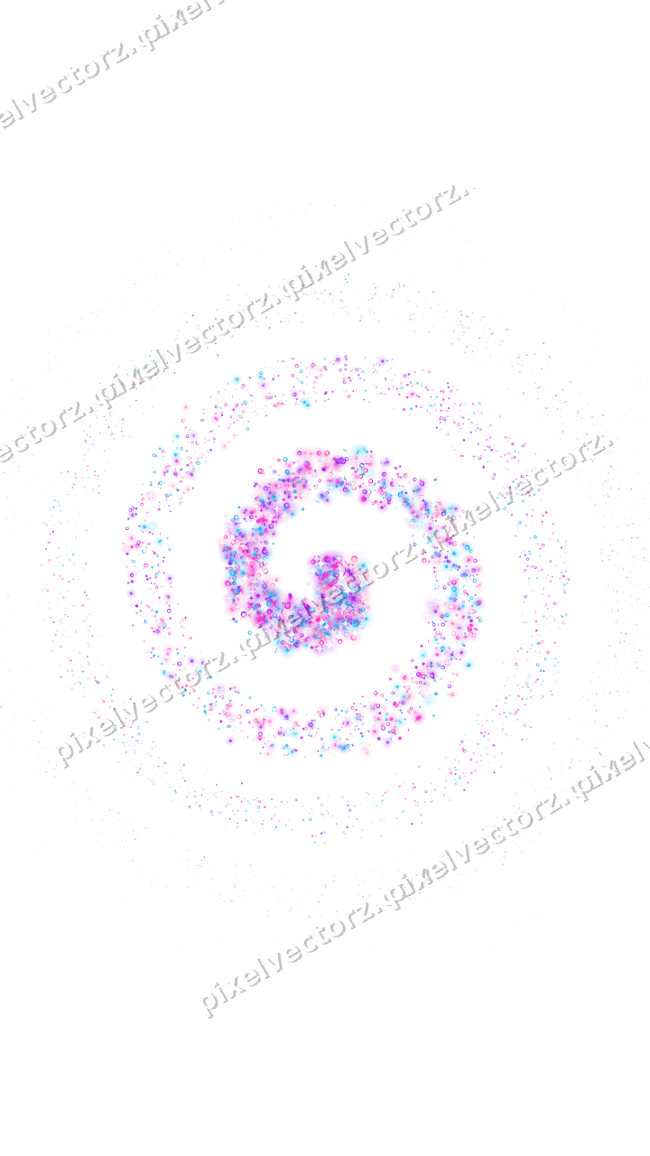 Nahtlose Glitzerspirale aus Sternen und Ringen auf transparentem Grund