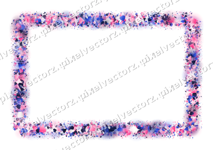 Nahtloser Glitzerrahmen in Rosa und Blau auf transparentem Grund
