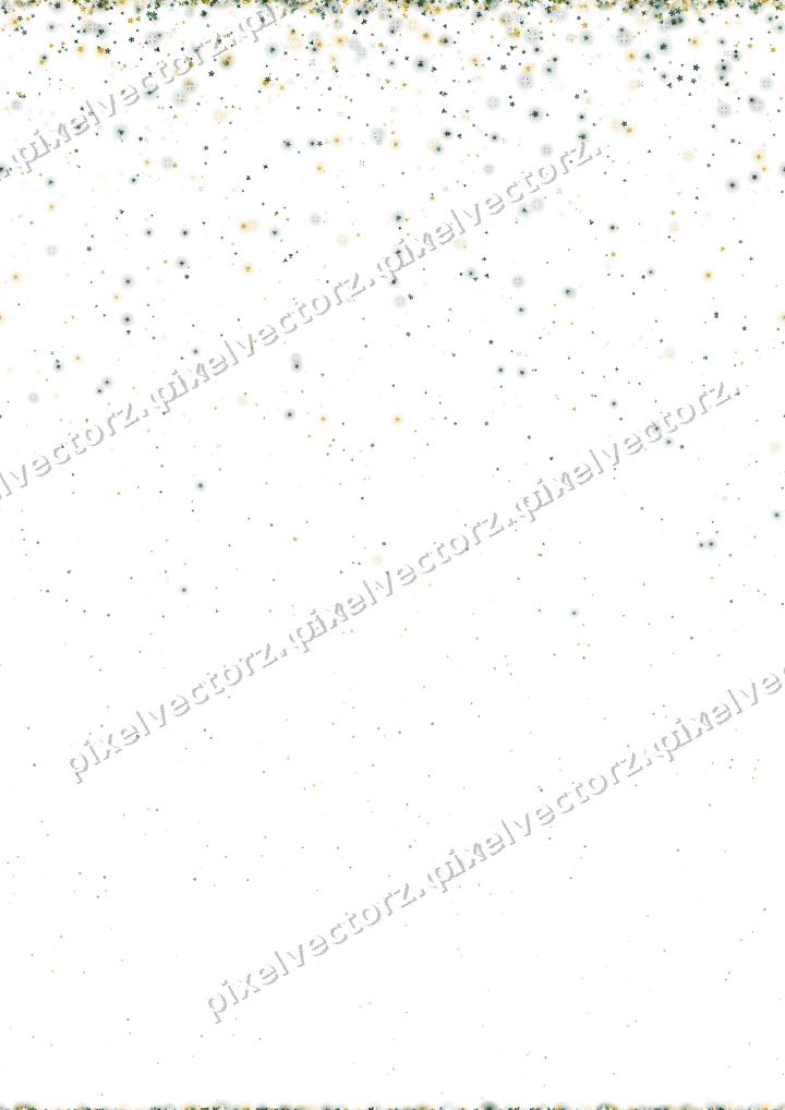 Nahtloser Glitzerregen aus Sternen und Blüten auf transparentem Grund