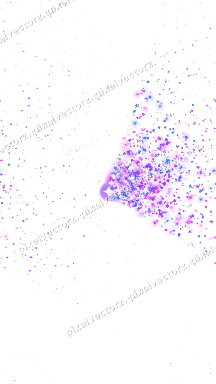 Nahtloser Glitzerfächer aus Sternen und Blüten auf transparentem Grund
