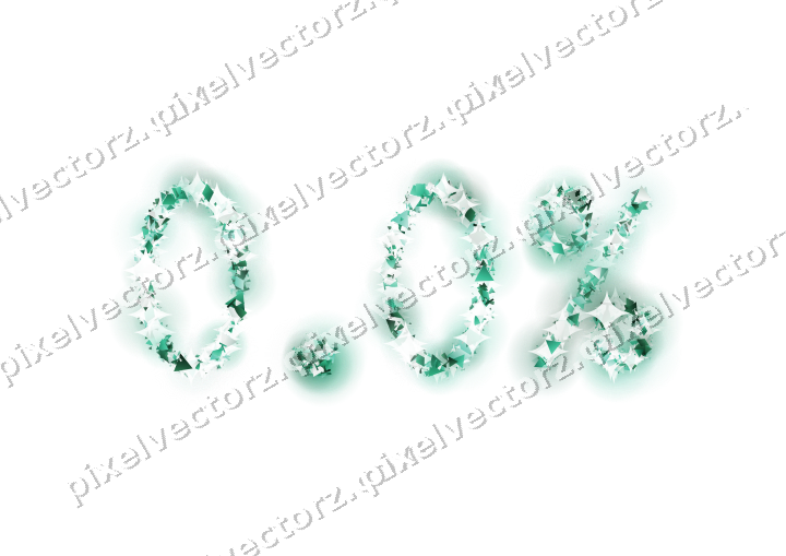 Nahtlose Glitzerzahl 0.0% auf transparentem Grund