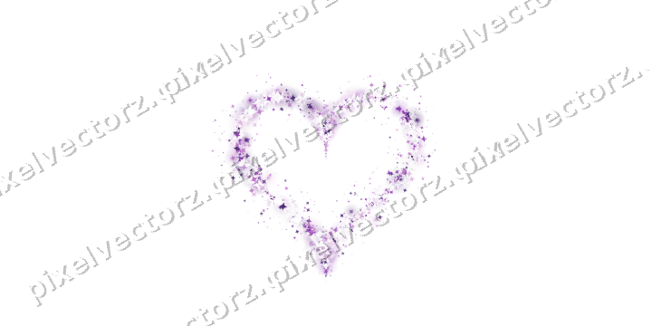 Nahtloses Glitzerherz aus Funken in Violett auf transparentem Grund
